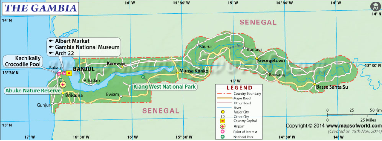 Map the gambia